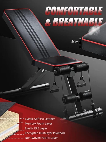 Multi Exercise Adjustable Folding Fitness Workout Bench with 7 Positions Fitness - Picture 14 of 51