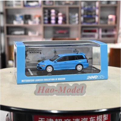INNO 1:64 LANCER EVOLUTION IX WAGON Car Model Alloy Diecast Hobby Ornaments Blue