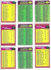 1976 Topps Football Marked Team & Set Checklists - You Pick (Volume Discount)