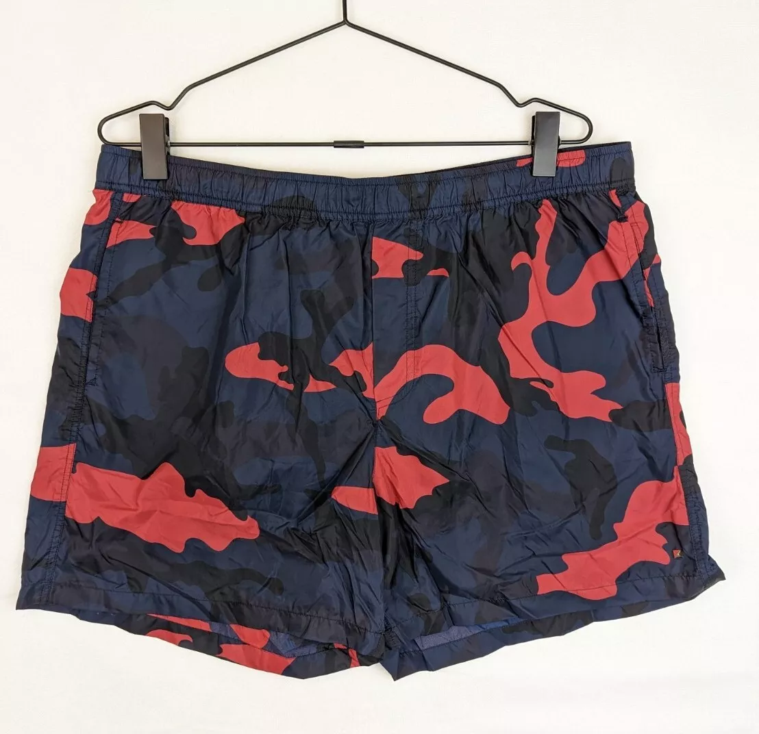 VALENTINO MENS NAVY RED CAMO SWIM - 2XL (54) | eBay