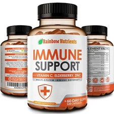 10 in 1 Immune Support Supplement (No Fillers) | Vitamin C, Zinc, Elderberry,...