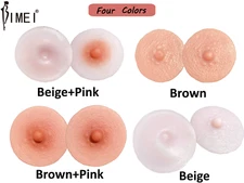 BIMEI Silicone Nipple Prosthetic Reusable for Breast Form Transgender Drag Queen