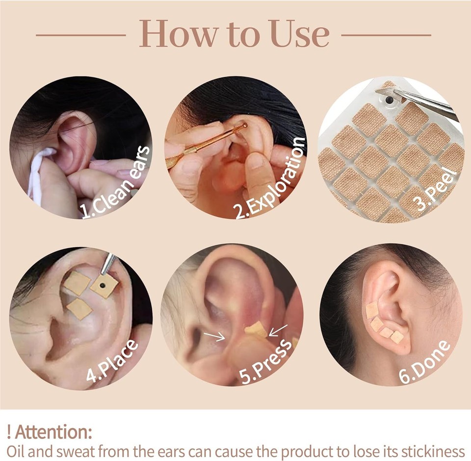 1200Pcs Ear Seeds Acupuncture Kit, Auricular Sticker Kit with Ears Seed