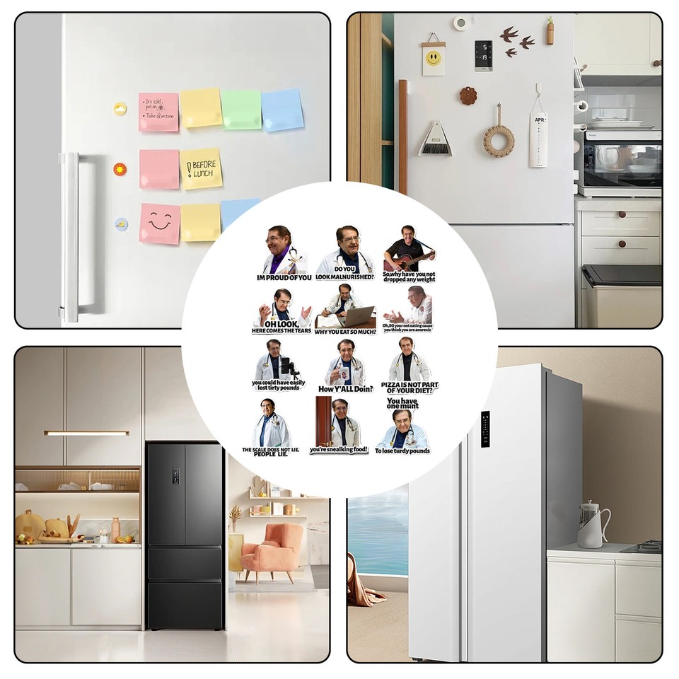 12 PackDr Now Funny Dr. Nowzaradan Fridge 2"× 2" PVC