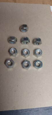 10) M12-1.5 Fine Thread Nylon Insert Lock/Stop Nut Grade 8.8 M12x1.5