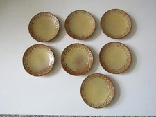 Vintage Frankoma Mayan Artec 7E Color Tan/Brown Lot Of 7 Plates
