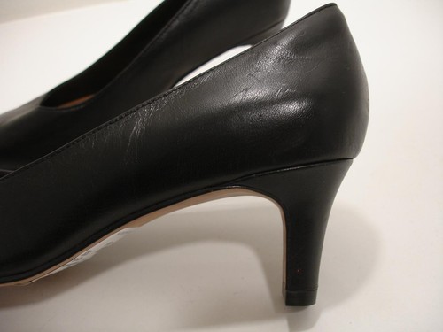 Womens 8.5 M Clarks Crewso Wick Black Leather Dress Shoes Pump Heel Soft Cushion - Picture 2 of 12