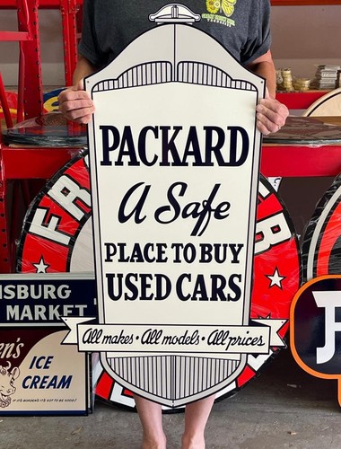Antik Vintage Old Style Schild Packard Gebrauchtwagen 40x23 NICHT Porzellan Made in USA