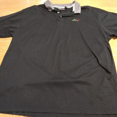 Greg Norman Men's XXL Black Shark Logo Golf Polo Shirt 100% Cotton 