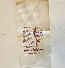 Vtg Kentucky Fried Chicken Napkin Colonel Sanders Finger Lickin Good 1954 KFC