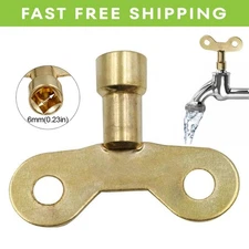 Radiator Plumbing Bleed Key for Venting Air, Solid Brass, Old Home Radiator Gold