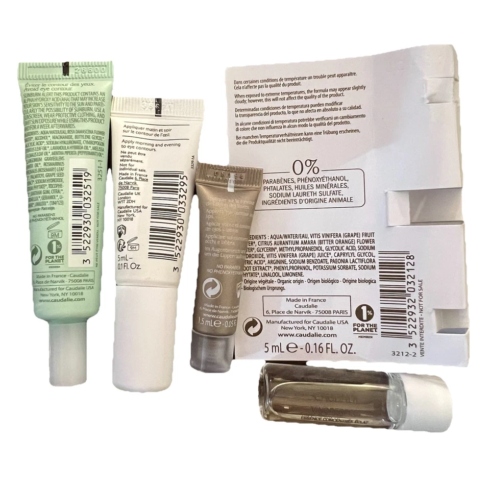 Caudalie Mini Paquete De 4 - Esencia Vinoperfect, Suero, Crema Para Ojos - Nuevo Foto 4 de 4