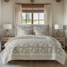 Levtex Home Adare Taupe Reversible King/Cal King Quilt Set 106X92In and 2 Pill