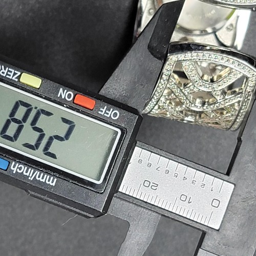 Geneva Armreif Manschette Uhr Damen Quarz silberfarben Kristall Armband Japan Uhrwerk - Bild 12 von 12