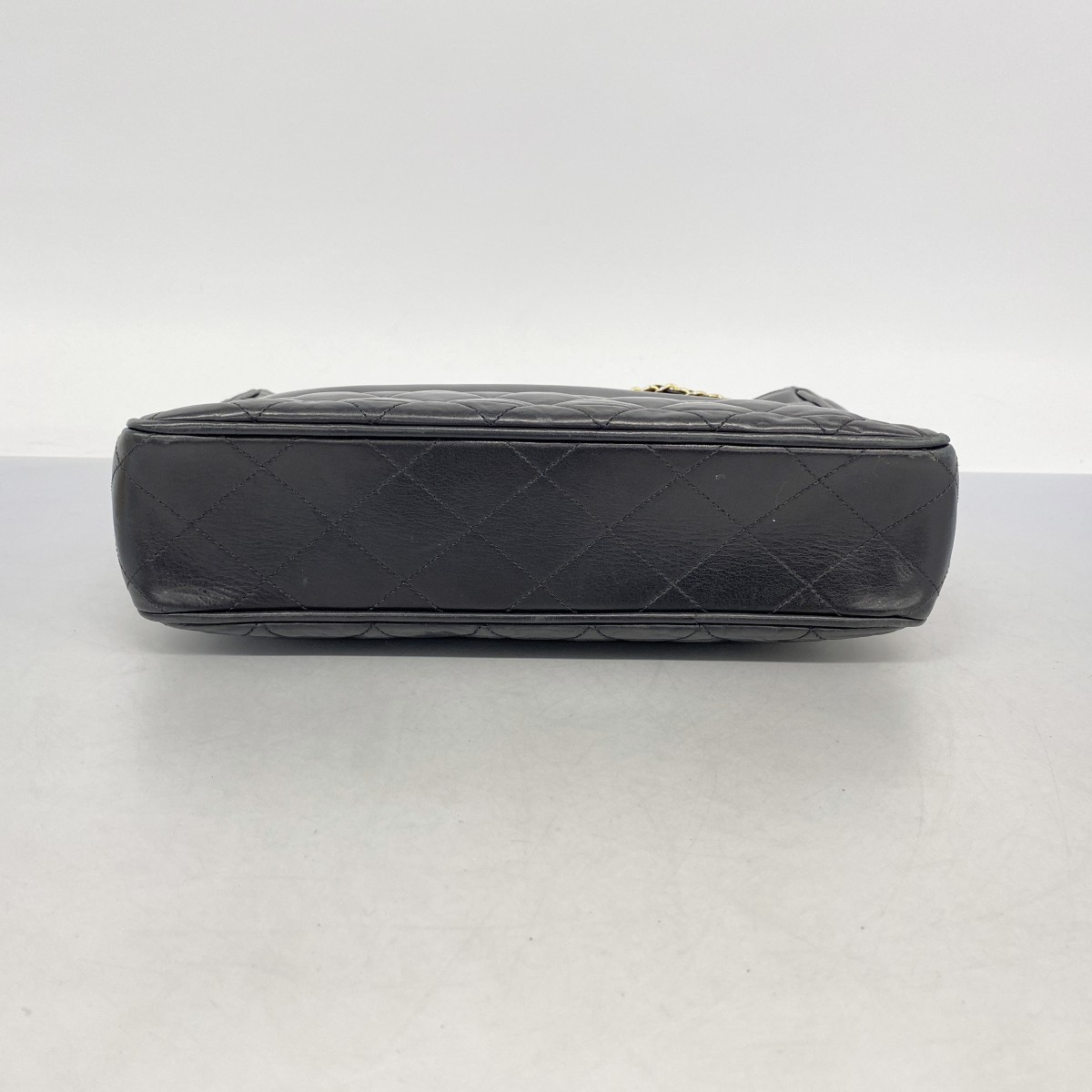 Auth [6ba1494] CHANEL Shoulder Bag Matrasse ChainShoulder Lambskin Black Gol... thumbnail 3