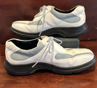 ECCO * GOLF - Sz 8.5 Women's Hydromax Golf Shoes - White & Gray (EU Sz 39)