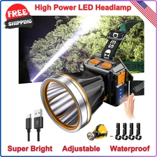 Rechargeable LED Headlamp 1650 Lumens, Super Bright Hunting Head Lamp Flashlight