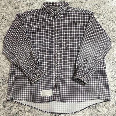 Bulwark Protective Apparel Fire Resistant Shirt Mens 2XL Red Black Plaid Work
