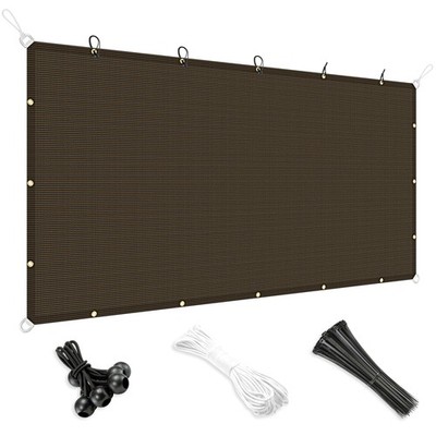 Sun Shade Sail 180GSM Straight Edge Shelter Canopy Cover Garden Outdoor Brown