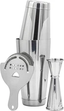 Professional Cocktail Shaker Set Bartending Kit: Weighted Boston Shaker Tins, Ha