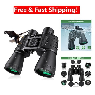 Rugged 20x50 High Power Binoculars with Non-Slip Focus Wheel for Optimal Viewing