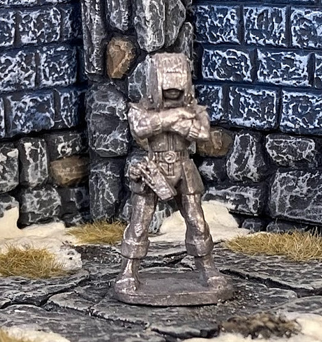 Classic BOXY HELMET SPACE DUDE metal sci-fi Ral Partha 1987 Traveller OOP Z26