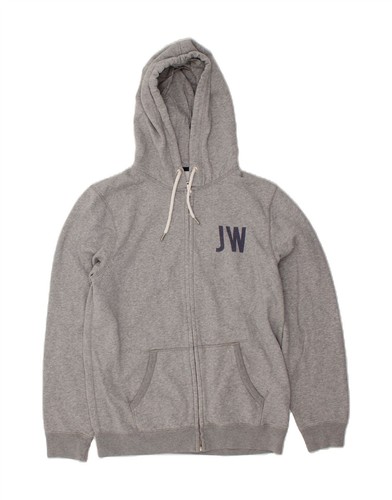 JACK WILLS Herren Graphic Zip Hoodie Pullover Medium Grau Baumwolle BW49