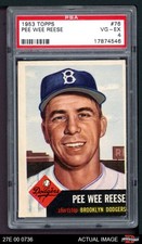 1953 Topps #76 Pee Wee Reese Dodgers HOF PSA 4 - VG/EX