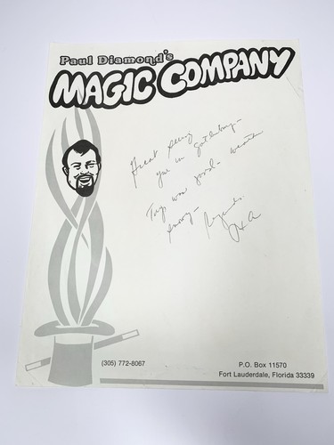 Foto Paul Diamond Magic Ephemera firmata corrispondenza magia - Foto 2 di 6