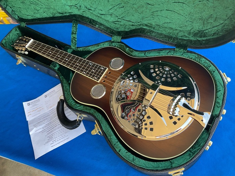 vintage National reso-phonic model D SQUARE neck walnut guitar resonator rare