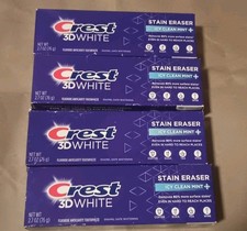 4X Crest 3D White Stain Eraser Icy Clean Mint Teeth Whitening Toothpaste 2.7 oz