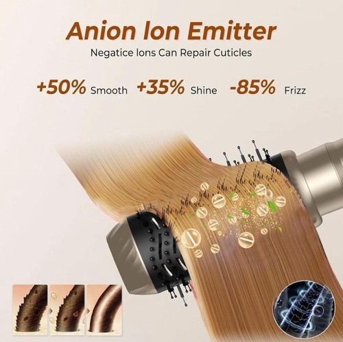 Air Styler Dryer Set Hot Brush Curl Straighten Powerful Negative Ionic Hair Blow - Picture 7 of 24