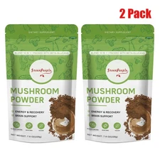 2Pack 10-in-1 Mushrooms Lions Mane Powder w/ Reishi/Cordyceps/Chaga78 Servings