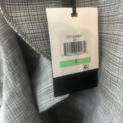 DKNY Women’s Size 8 Gray Plaid Unlined Dress W Belt Tie & Flutter Sleeve - NWT! - Picture 11 of 11