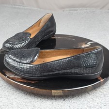 Dansko Nastacia Black Leather Croc Print Slip On Loafers Womens Size 8