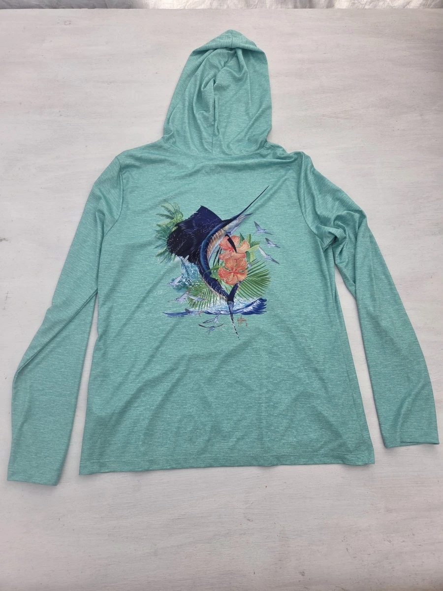 Sweat à Capuche Pêche Guy Harvey Homme Gris Bruyère Taille XL