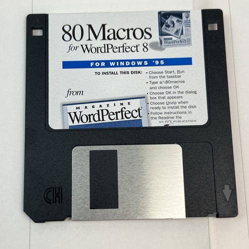 80 Macros for WordPerfect Word Perfect 8 for Microsoft Windows 95 3.5" Floppy - Picture 2 of 5