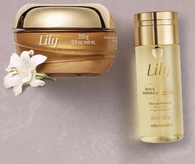 Boticário Geschenkset Lily Glow Illuminating Gel 250 g + Lily Body Oil 150 ml