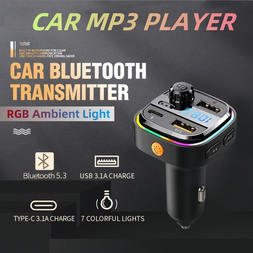 Wireless Bluetooth 5.3 FM Transmitter for Radio, USB C Fast Car Charger Adapter - Picture 5 of 11