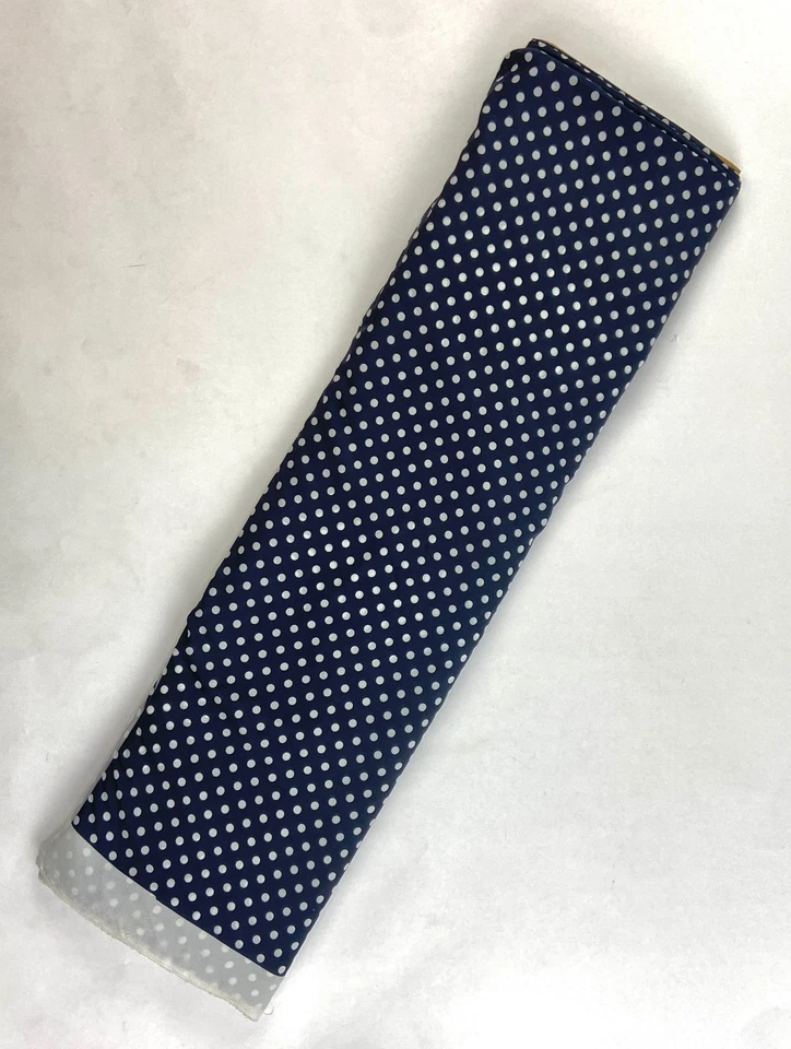 Polyester Textile Fabric Polka Dot Blue 42-60 in x 10 yds - Image 3 of 4