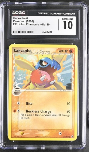 2006 POKEMON CARVANHA DELTA 61/110 EX HOLON PHANTOMS CGC 10
