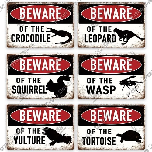 Beware Of The Crocodile Metal Tin Sign Caution Plaque Warning Wall Poster - Picture 10 of 12
