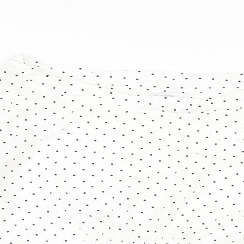 Gap Womens White Polka Dot Polyester Basic Blouse Size L Boat Neck - Picture 3 of 10