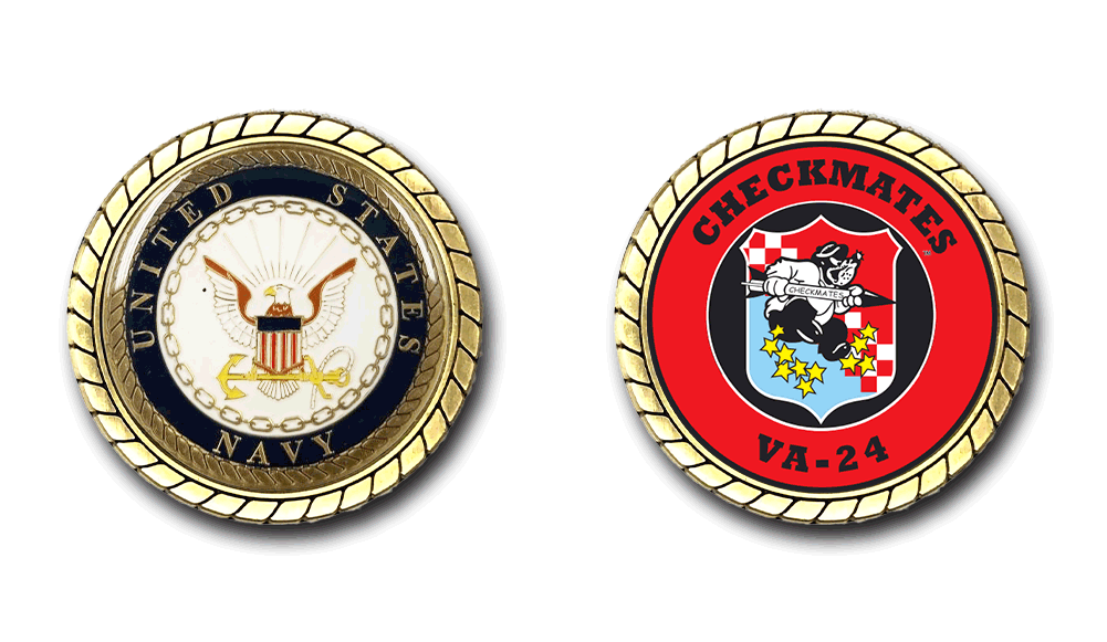 VA-24 Checkmates US Navy Challenge Coin Officially Licensed US Navy