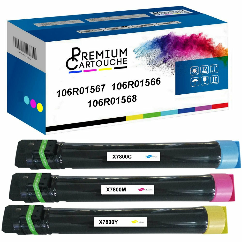 Toner 106R01567 compatible pack de 3 cartouches de couleur pour imprimante