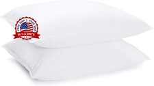 Juego De 2 Almohadas De Pluma De Ganso Para Dormir Tama o Queen Blanco NUEVO US