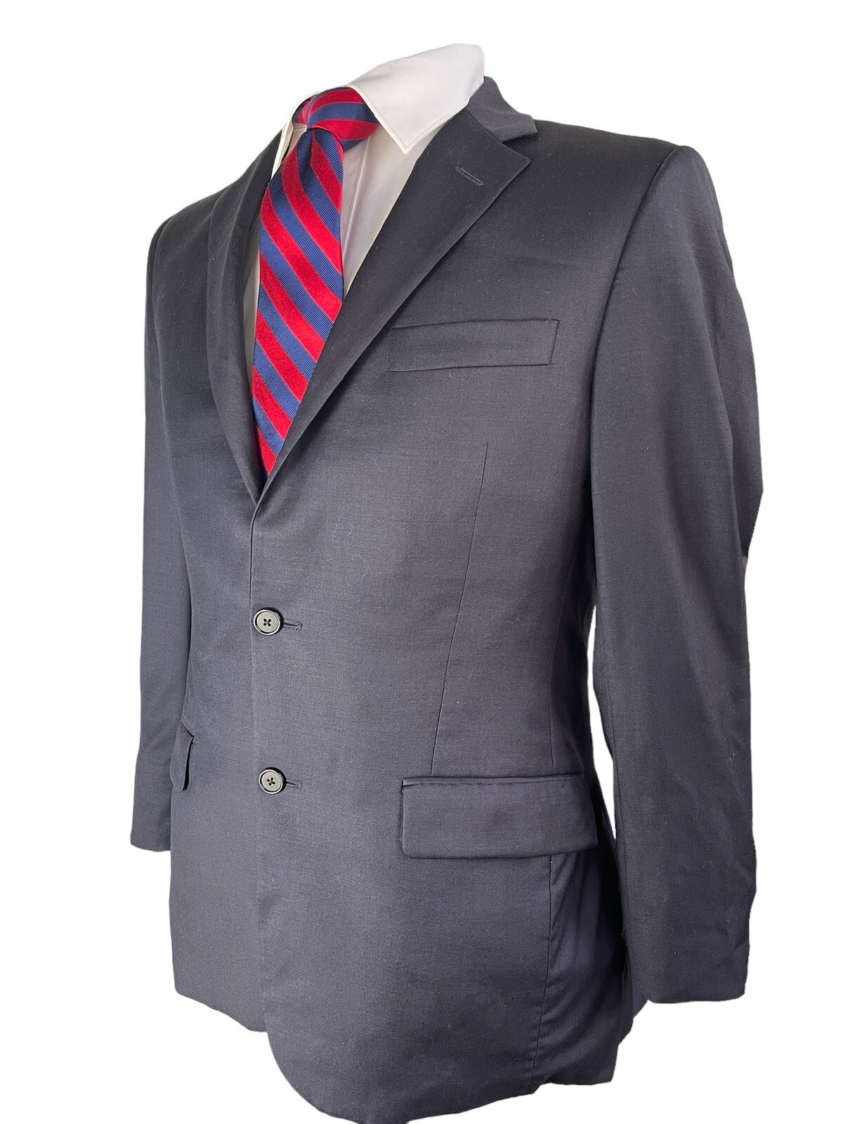HICKEY FREEMAN, RECENT SOLID DARK BLUE WOOL  BLAZ… - image 3
