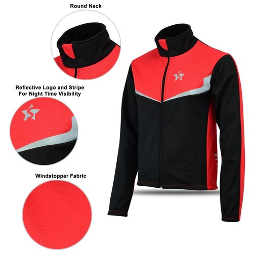 Cycling Winter Jacket Thermal Fleece Long Sleeve Bike Wind Breaker Unisex Adult - Picture 26 of 31