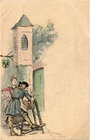 PC ARTIST SIGNED, H. BOUTET, GLAMOUR COUPLE, Vintage Postcard (b57569)