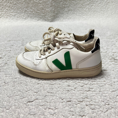 Veja Shoes Women Size 5 White V 10 Leather Tennis Trainer Sneakers Low Top